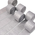 PartyWoo Silver Crepe Paper Streamers 6 Rolls 492 FT Streamers | Graduation by PartyWoo