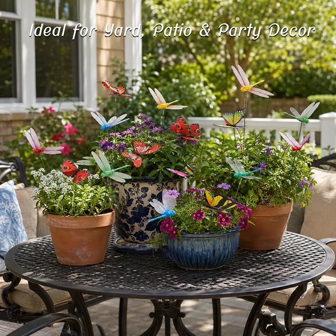 30PCS 3D Dragonfly Garden Stakes Butterfly Garden Stakes - Image 6