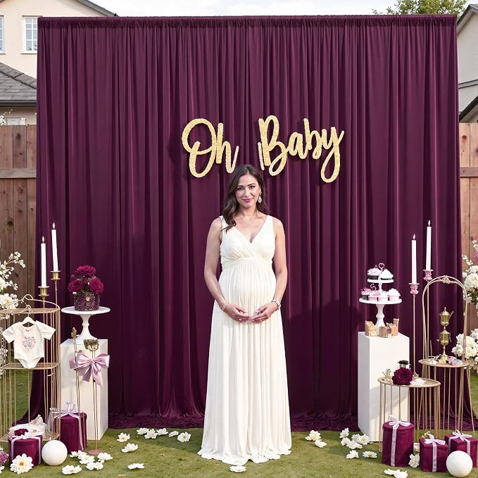 20ft×12ft Burgundy Backdrop Curtains - Image 8