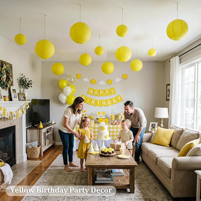 Yellow Paper Lanterns, lemon parties, sunshine baby showers, classrooms and - Image 7