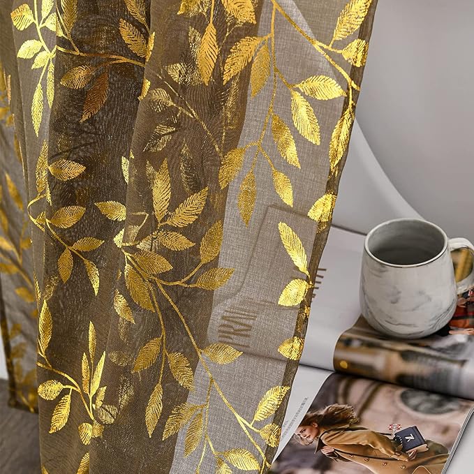 Sutuo Home Taupe Sheer Curtains 72 Inch Length 2 Panels Set, Privacy Voile - Image 5