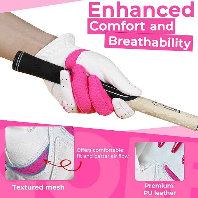 Golf Gloves Mens & Womens Performance Golf Gloves,Luxurious Palm Material for Unmatched Feel