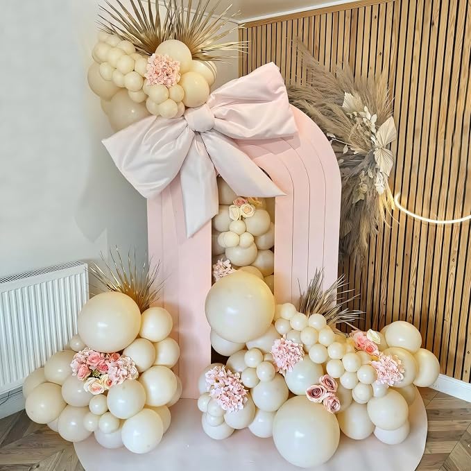 135pcs Sand White Balloon Garland Kit Different Sizes of 18 12 10 5 Inch Cream - Image 4