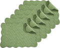HOMBYS Quilted Placemats Set of 6 Washable-13x18 inches Rectangular Placemats by HOMBYS