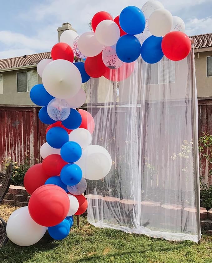 Voircoloria 105pcs Red White Blue Party Latex Balloons, 12inch | - Image 5