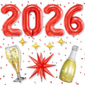 Red 2026 Balloons, 40 Inch Number 2026 Red Foil Balloons by Dagelar