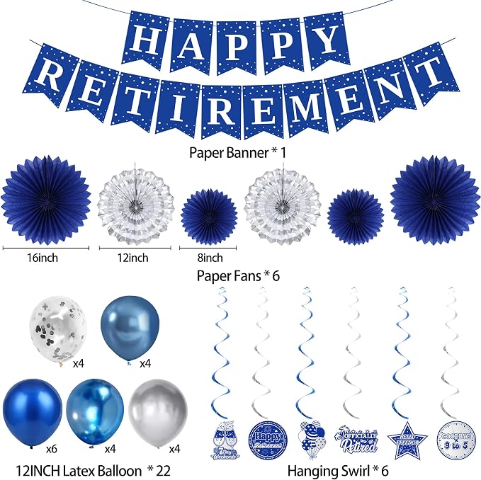 Holkcog Blue Retirement Party Decorations - Image 2