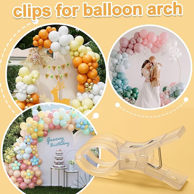 Balloon Arch Clips, 20 Pack 3.5 Inch Transparent Plastic Clips - Image 3