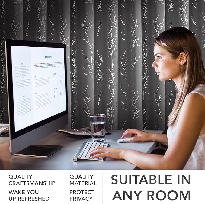 Deconovo Living Room Curtains 63 Inches Long, Thermal Insulated, Room Darkening - Image 3