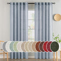 MIULEE Chambray Blue Linen Curtains 52x96 Inch Long by MIULEE