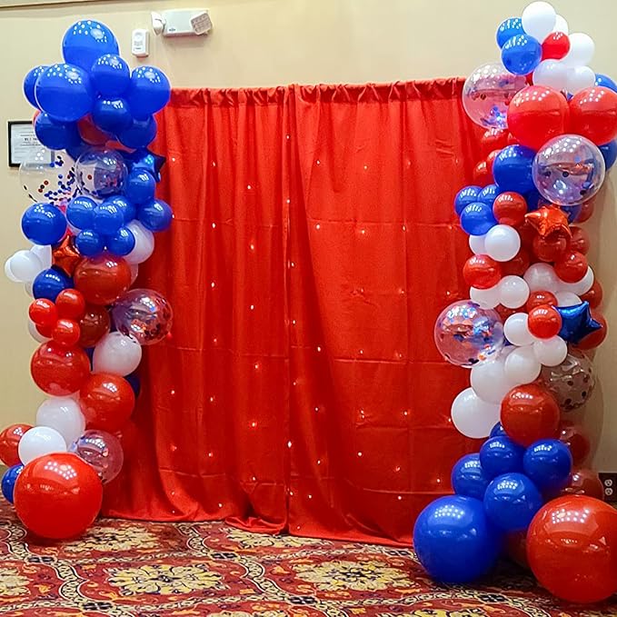 Blue Red White Balloons, 12 Inch Dark Blue Matt Red and Ivory Latex Helium - Image 4