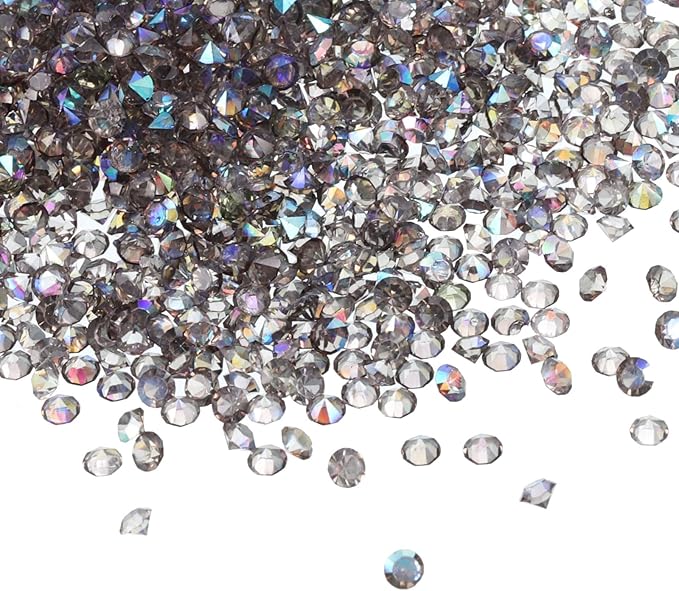 PATIKIL 14000Pcs Wedding Table Scatter Confetti Crystals 3mm Acrylic Diamonds Vase Fillers Gems for Table Centerpiece Decorations Bridal Shower Party, Gray AB