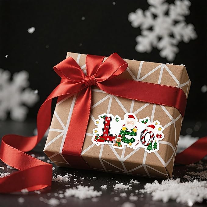 28Pcs Personalized Christmas Gift Tags - Gifts Wrap Envelope Seals Ideas Merry Christmas Labels - Fun Holiday Gift Stickers - Cute Xmas Sticker Label - Custom Name Xmas Gifts Wrapping Present Tag