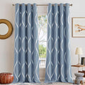 NICETOWN Dusty Blue Patterned Stripe Curtains by NICETOWN