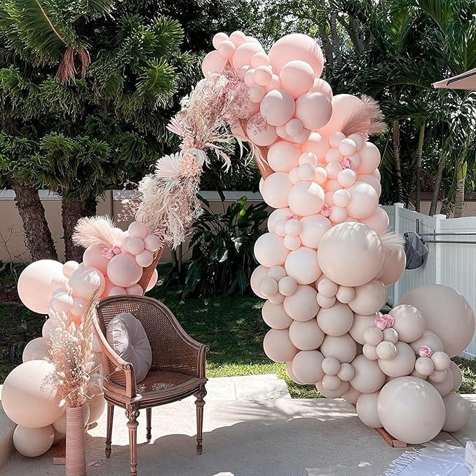 PartyWoo Beige Balloons 140pcs Boho Cream Ivory Neutral Color | 18 12 10 5 Inch - Image 6