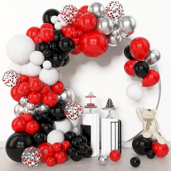 Amandir 153pcs Red Black and White Balloon Arch Garland Kit Different Sizes | by Amandir