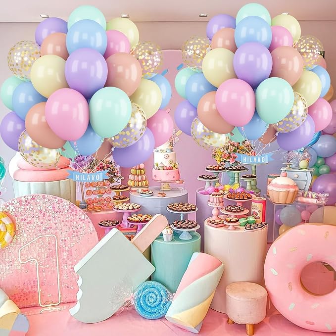 Pastel Balloons 12 Inch Pastel Rainbow Balloons 35Pcs Multicolor Colorful - Image 4