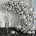 Vellax 146-Pc Metallic Silver Balloon Garland Arch Kit, Baby Shower | 146-pc by Vellax