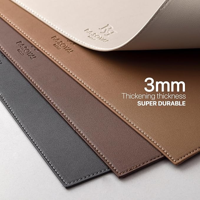 Baroyal Faux Leather Placemats Set of 6 Vinyl Washable Wipeable Table Mats - Image 3