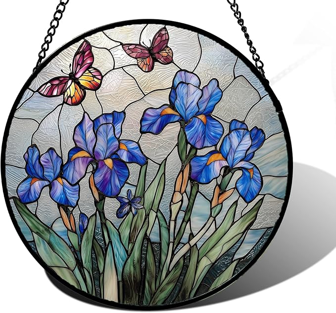DASTOLL Stained Glass Window Hanging, and Mom 9.8 in by DASTOLL