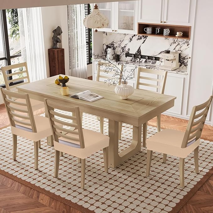 Smiry Waterproof Seat Covers for Dining Room Chairs, No Rear Covers | Stretch - Image 8