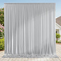 10ftx8ft Wrinkle Free Silver Backdrop Curtain by ENJOYYOURPARTY