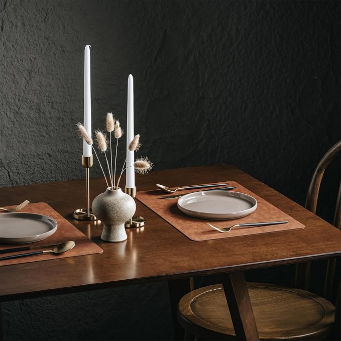 Placemats Set of 4, DOLOPL Reversible Dual-Color Faux Leather Place Mats - Image 4