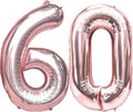 FIROMI 60 Foil Number Balloons Rose Gold 40-inch Big Mylar Balloon Numbers | by Firomi