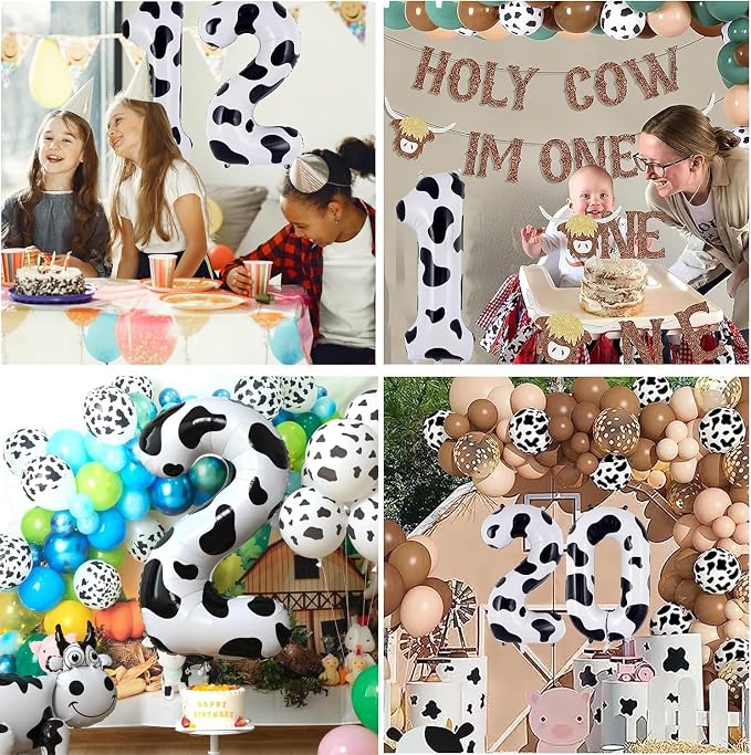 Cow Print Number Balloons, Large Foil Number 2 Balloon 40 Inch Cow Balloon - Image 3