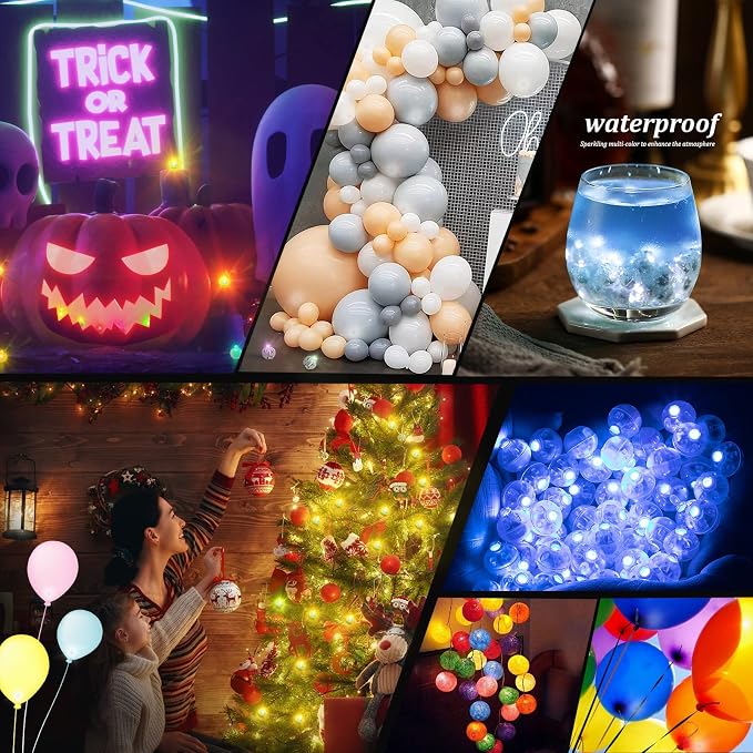 50pcs Blue LED Balloon Light, Round LED Ball Lamp Tiny Led Lighting Decoration - Image 5