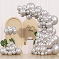 Metallic Silver Balloons 145pcs Different Sizes 5in 10in 12in 18in Chrome by Unknown