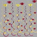 24Pcs Maroon Gold Graduation Grad Cap Hanging Felt Swirl Streamer Spiral by pinkblume