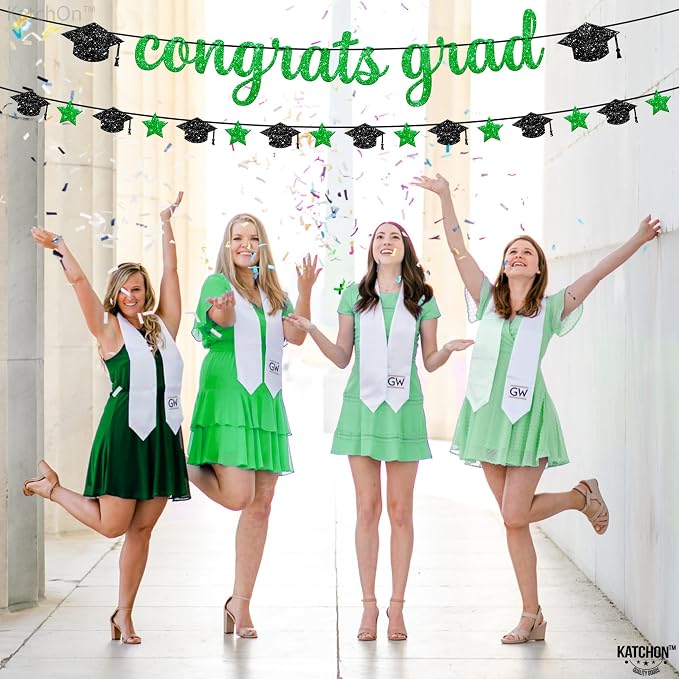KatchOn Glitter Congrats Grad Banner 10 Feet | Pre-Strung, Congratulations - Image 7