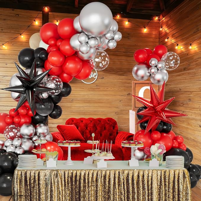 Red and Black Balloon Garland Arch Kit - Image 4