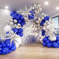 FOTIOMRG 131pcs Royal Blue and Silver Balloon Arch Garland Kit | Royal Blue by FOTIOMRG