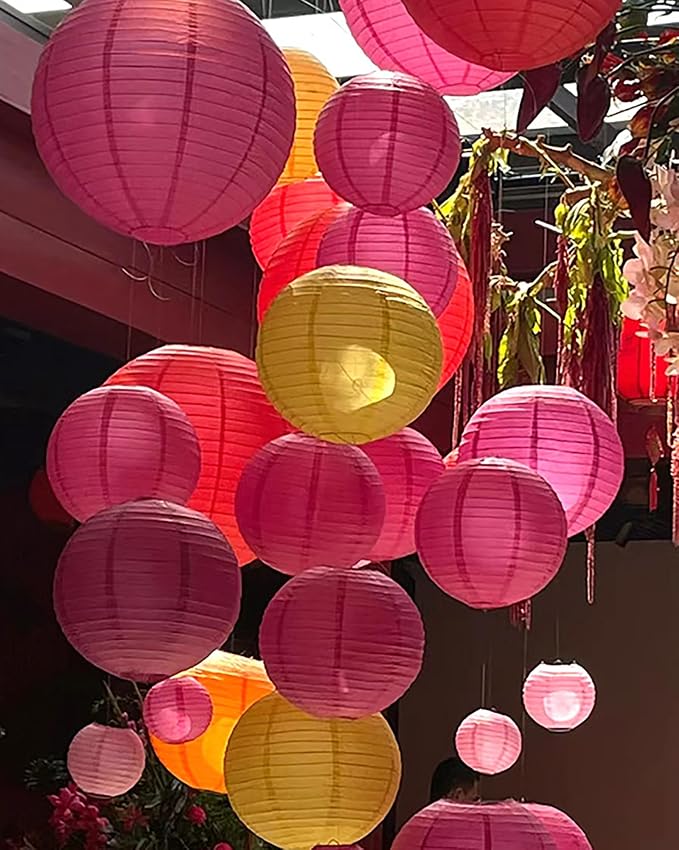 ZOOYOO Brown Paper Lanterns Decorative, Caramel Boho Party Hanging Paper - Image 3