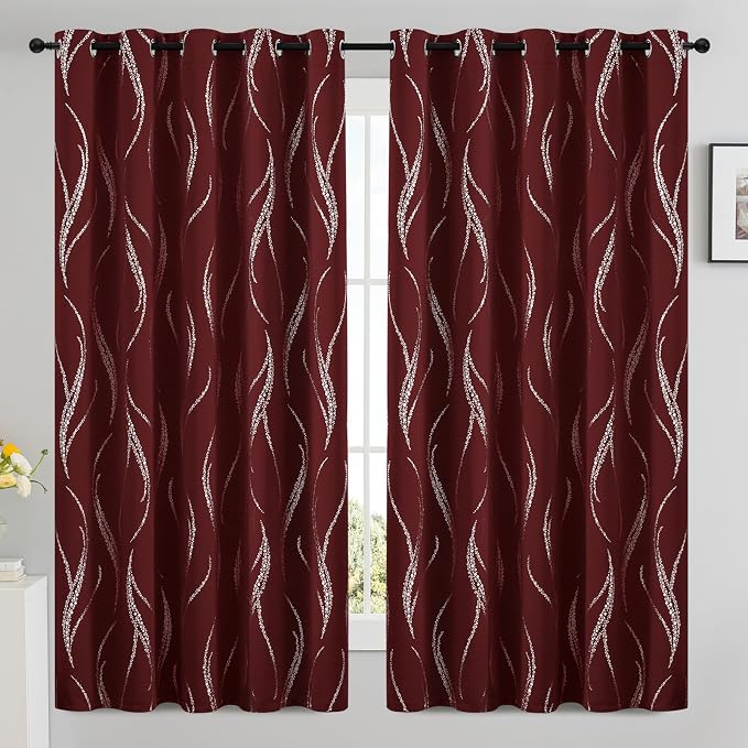 Yakamok Burgundy Blackout Curtains - Image 2