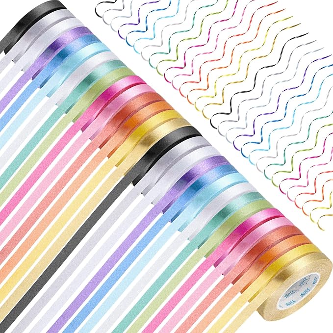 30 Rolls Curling Ribbons 1/5" Wide x 11 Yards 330 Yards Shiny Plastic Balloon by Unknown