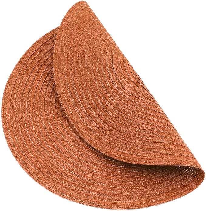 SHACOS Round Placemats Set of 6 Washable 15 inch Round Placemat Cotton - Image 5