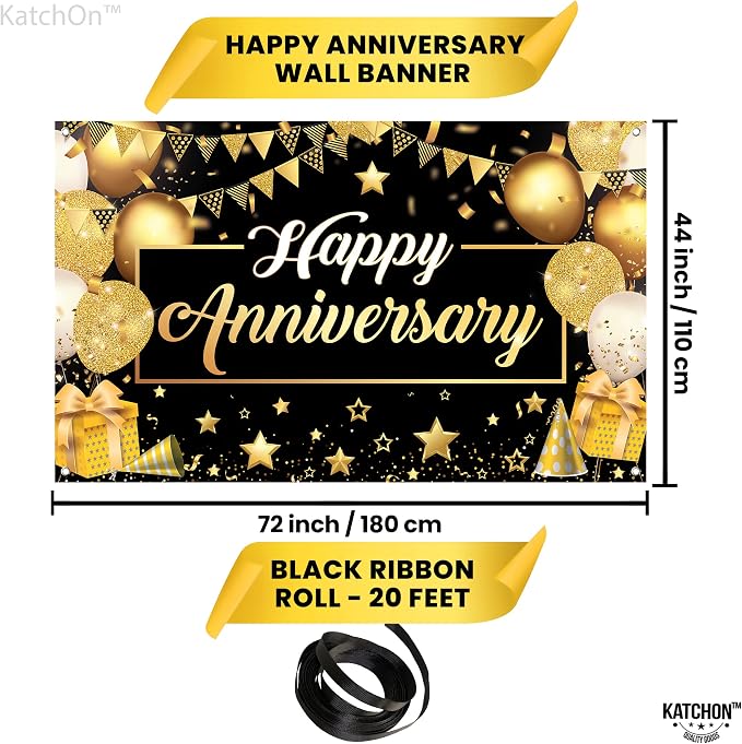 KatchOn Gold Happy Anniversary Banner - Image 2