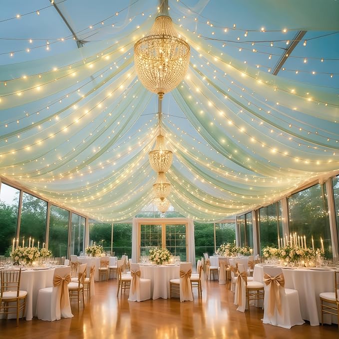 6 Panels Green Ceiling Curtains - Image 9