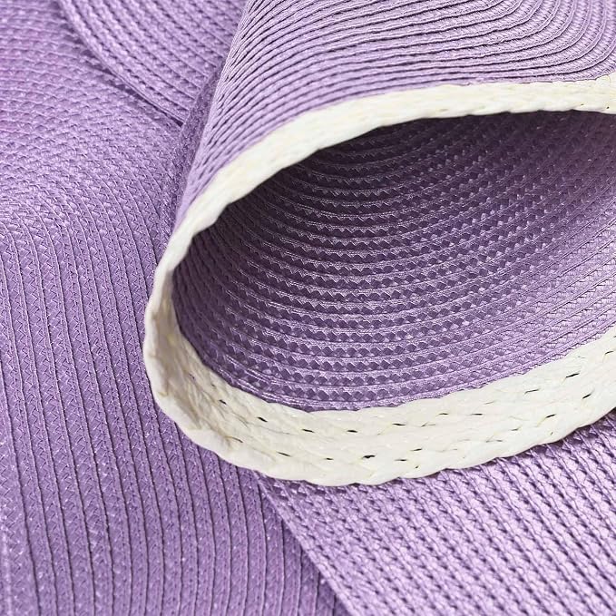 Round Placemats Set of 6, Woven Table Mats, Mint Purple | Braided Paper Edge - Image 3
