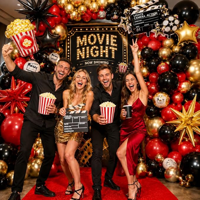 Movie Night Balloon Garland Arch Kit 168Pcs - Image 6