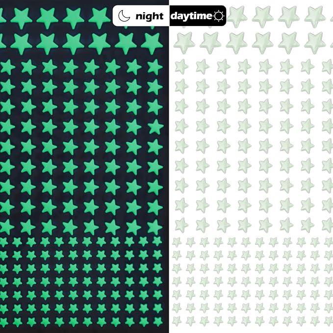 Glow in The Dark Stars for Ceiling Decal Decor 633 Pcs Realistic 3D Sticker | - Image 4