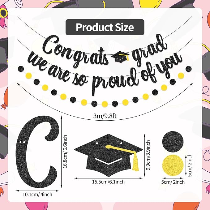Congrats Decorations – Graduation Party Banner Set - Image 2