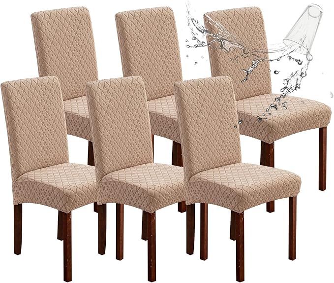 Waterproof Dining Room Chair Covers Set of 6 Slipcovers by Genina