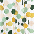 Sage Green Gold Beige Party Polka Dot Garlands Oilve Green Glitter Gold Hanging by pinkblume