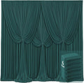 6 Panels Hunter Green Backdrop Curtains by Tao-GePartyDecorations
