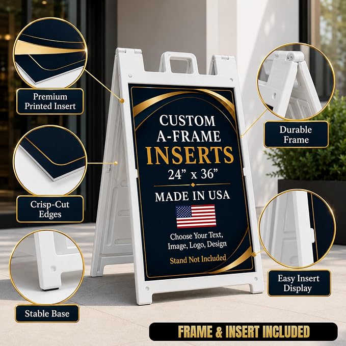 Plastic Sign HolderA-Frame Sidewalk Curb Std by BCB 24x36 | Printed in USA | - Image 5