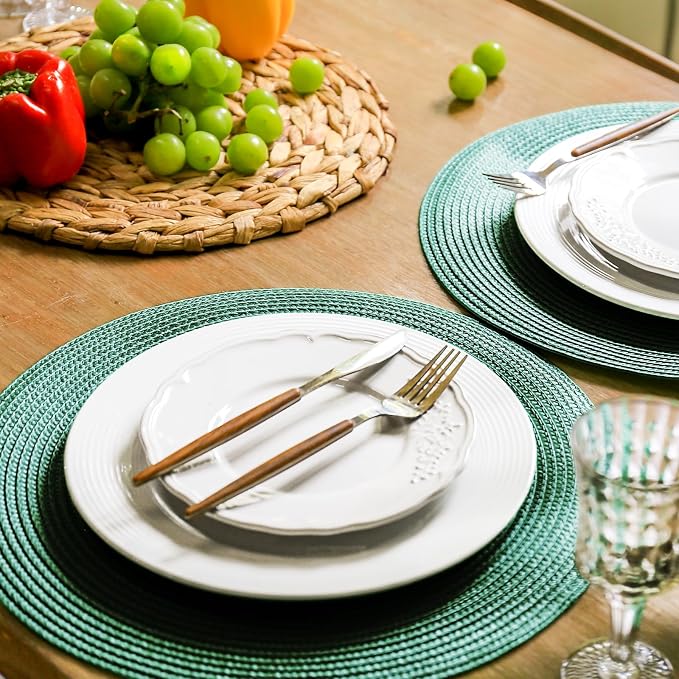 FunWheat Round Braided Placemats Set of 4 Table Mats - Image 5